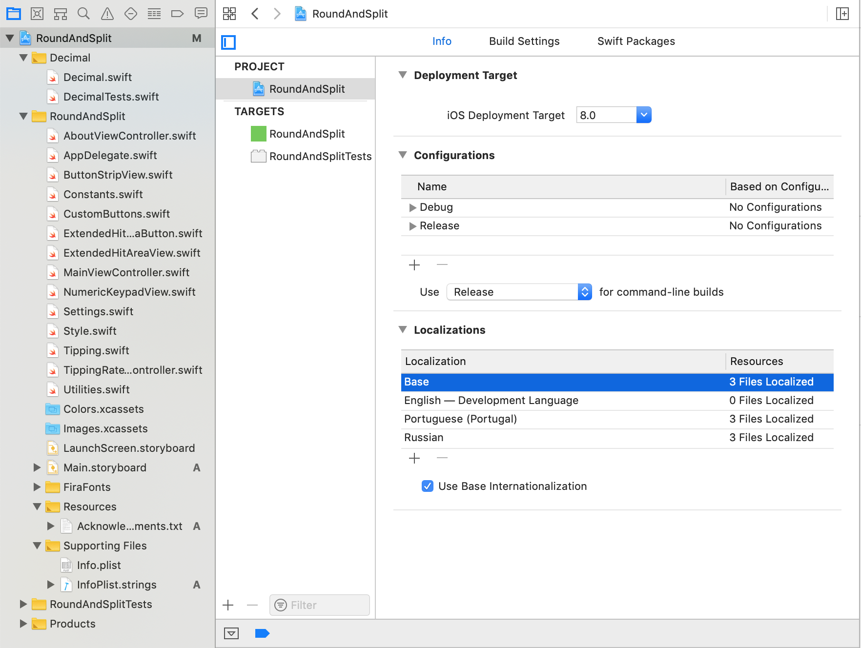 XCode: Project Languages